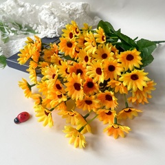 Подсолнухи декоративные мини, искусственные цветы, 22 цветка, букет 33 см, набор 3 букета.