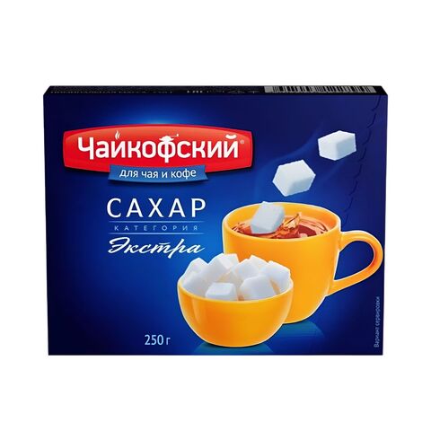 Сахар  белый кусковой  ГОСТ  Чайкофский 250г. 40шт