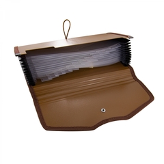 
          Папка-картотека Alingar, 260х140 мм, на пуговице, пластик, 900 мкм,12 отделений, коричневый