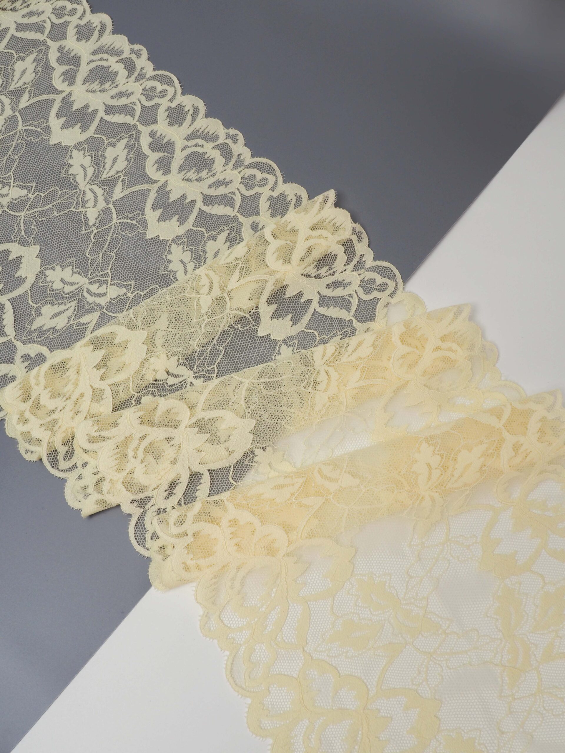 Эластичное кружево для белья цвет сливочное масло ширина 22 см