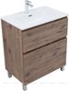 Aquanet 345678 Тумба с раковиной Алвита new 70 (Flat) напольная 2 ящ. цв.дуб веллингтон табак (345678)