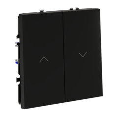 Выключатель встраиваемый VOLTUM S70 для жалюзи 10А, (черный матовый)