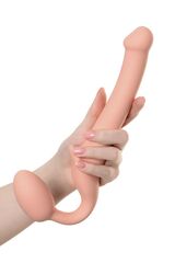 Телесный безремневой страпон Silicone Bendable Strap-On S - 