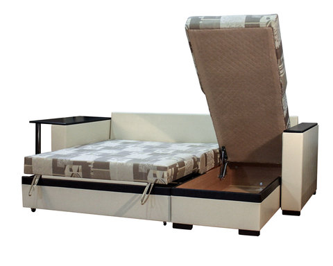 угловой диван-кровать Карелия-Люкс 2д2Я со столом, ящик для белья