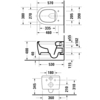 Duravit 2556090000  Duravit  Qatego Унитаз подвесной безободковый 370х570 мм, с креплением Durafix.с установленными петлями из нерж. стали, цвет белый