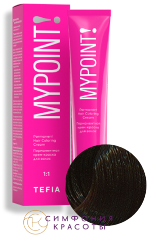 Перманентная крем-краска для волос Mypoint 3.0 Темный брюнет натуральный Tefia, 60 мл