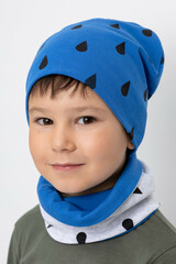 Комплект  для мальчика  К 8151/ярко-голубой,св.серый меланж,капли