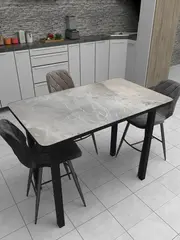 Обеденный стол "Мрамор Марквина синий" 90х60 см