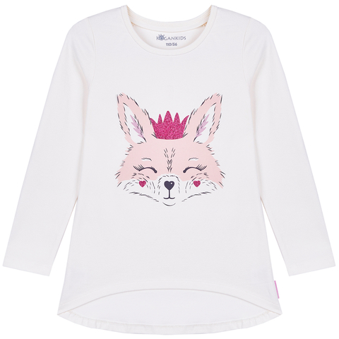 Молочный джемпер для девочки с принтом KOGANKIDS