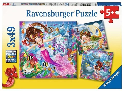 Puzzle Charming mermaids 3x49 pcs