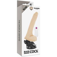 Телесный вибратор на мощной присоске Basecock Realistic Vibrator Remote Control - 18,5 см. - 