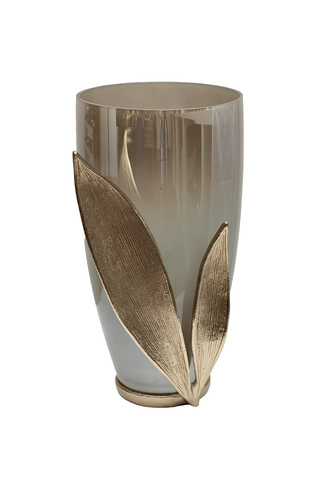 Ваза декоративная 38х22х24см Garda Decor Flora с золотистым декором