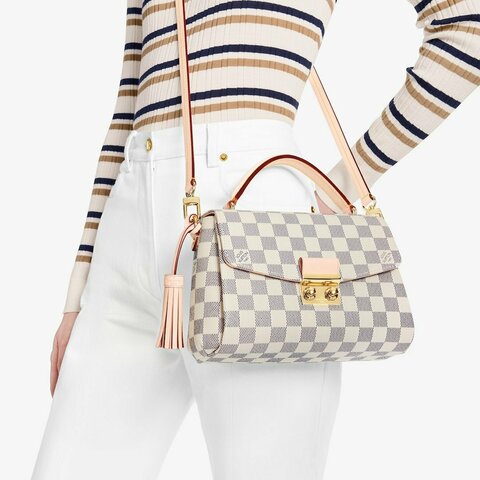 Сумка Louis Vuitton Croisette канва Damier Azur белый