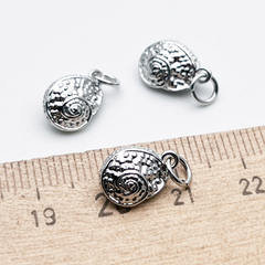 Подвеска Ракушка, цвет серебро (родий), размер 12*8 мм, цена за 1 шт