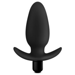 Черная анальная вибропробка Silicone Saddle Plug - 12,1 см. - 