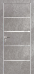 Дверь PX-17 AL кромка с 2-х ст. / Цвет Серый бетон / белоснежный лакобель / Двери PROFILO PORTE
