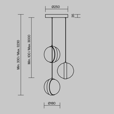 Подвесной светодиодный светильник Maytoni Misterio MOD379PL-L17B3K