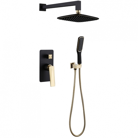 Boheme Venturo 384-B Душевая система встраиваемая, цвет: чёрный,золото