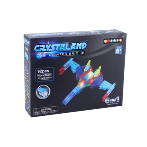 Светящийся конструктор Crystaland"Военный самолет"6 в 1, 92 детали