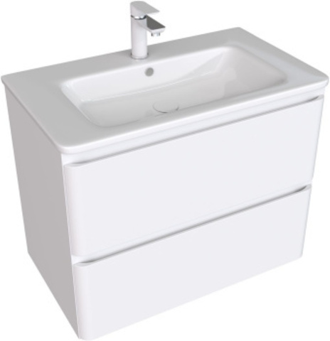 Aquanet 330467 Тумба Эмбер 80 2 ящ. цв.белый матовый (330467)