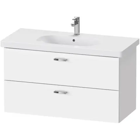 Duravit XBase XB619301818 Тумба под раковину, Duravit, XBase, ширина, мм-1000, глубина, мм-458, высота, мм-560, тип установки-подвесной, форма мебели-прямоугольная, раковина-необходимо заказать, ящики-2, открывание-выдвижное, цвет-белый матовый