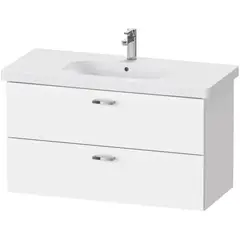 Duravit XBase XB619301818 Тумба под раковину, Duravit, XBase, ширина, мм-1000, глубина, мм-458, высота, мм-560, тип установки-подвесной, форма мебели-прямоугольная, раковина-необходимо заказать, ящики-2, открывание-выдвижное, цвет-белый матовый фото