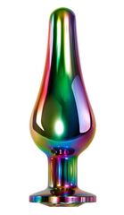 Радужная анальная пробка Rainbow Metal Plug Small - 9,4 см. - 