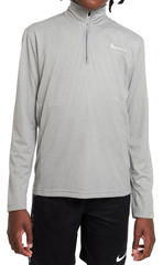 Детская футболка Nike Dri-Fit Poly+ 1/4 Zip - carbon heather/reflective silver