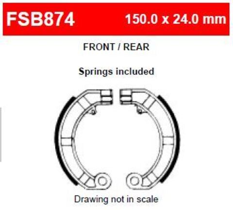 FSB874 Тормозные колодки барабанные MOTO, коробка 2 шт