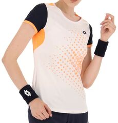 Женская теннисная футболка Lotto Top W IV Tee 1 - bright white/orange