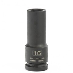 Головка ударная удлиненная шестигранная, 16 мм, 1/2, CrMo Stels