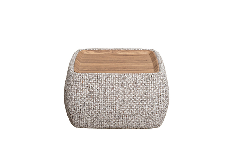 Столик прикроватный мягкий 49х49х27см Garda Decor Runa серый шенилл