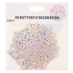 Декоративное украшение Снежинки Искринки, 9 см, Серебро, Металлик, 8 шт