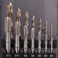 Набор метчиков машинных M3 -M12 HSSE DIN371/376 (B/4-5P, + сверла) 14пр Ruko 245051RO