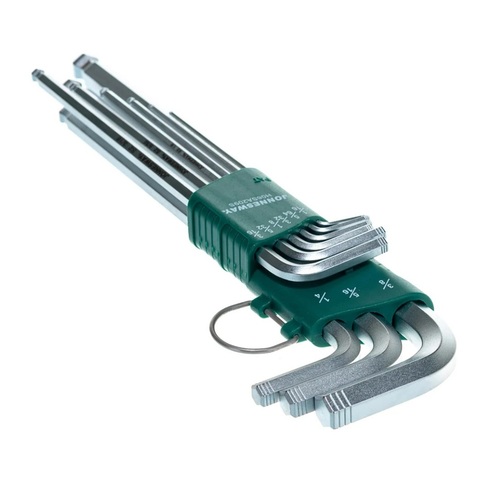 Jonnesway H06SA209S Набор ключей торцевых шестигранных удлиненных с шаром дюймовых, 9 предметов