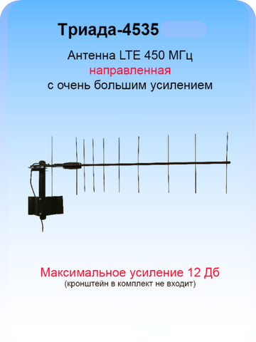 Антенна сотовая Триада-4535 для диапазона LTE 450 МГц направленная на кронштейн
