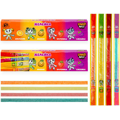 Желейная конфета Zombie мозг (ассорти) 1кор*6бл*72шт, 15гр