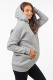 Утепленное худи для беременных и кормящих 16030 серый меланж