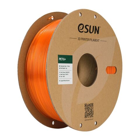 Пластик для 3D-печати eSUN PETG+, 1.75 мм, 1 кг, полупрозрачный оранжевый (Translucent Orange), PETG+175T-O1P1