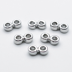 Коннектор-разделитель на 2 нити, цвет серебро, размер 9*2,5 мм, цена за 1 шт