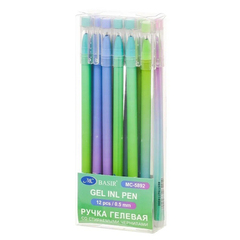
          Ручка гелевая, пиши-стирай, Basir, синие чернила, серия "Градиент", корпус с рисунком, 12 шт