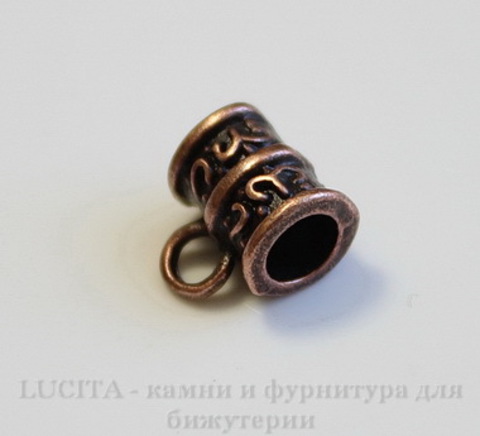 Бейл с узором 10х8 мм (цвет - античная медь) ,5 штук ()