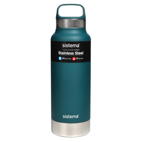 Стальная бутылка Hydrate 1 л, артикул 585, производитель - Sistema
