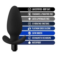 Черная анальная вибропробка Silicone Saddle Plug - 12,1 см. - 