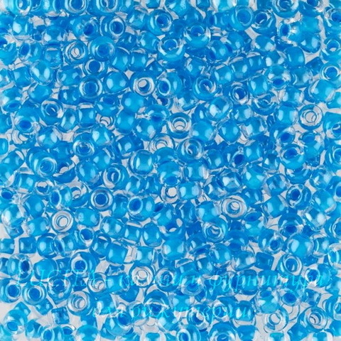 38665 Бисер 10/0 Preciosa Кристалл блестящий с голубым центром (38665100)