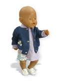 Летний костюм с джинсовым бомбером - На кукле. Одежда для кукол, пупсов и мягких игрушек.