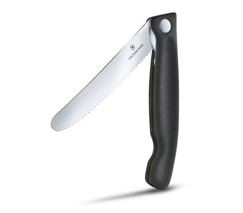 Нож кухонный складной Victorinox Classic, 110 mm, Wavy Edge, Black (6.7833.FB)