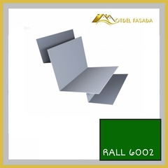 Угол внутренний (вид 2) сложный RALL 6002-Лиственно-зеленый 0,45мм 2м