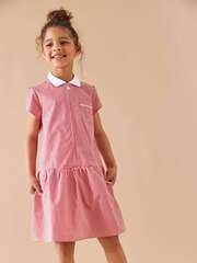 Платье школьное на молнии для девочки Next T40-873, Красный, Белый