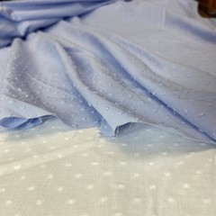 Ткань батист деворе хлопковый голубой 2080